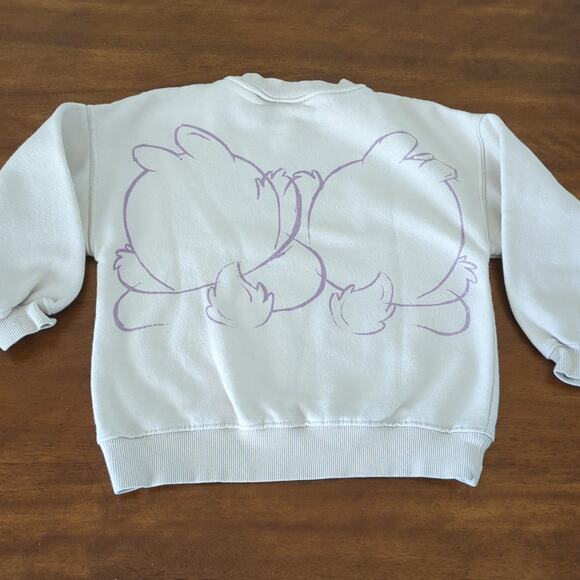 Zara Disney Girls Chip and Dale pullover long sleeve sweater cream color size 8 - Picture 4 of 9
